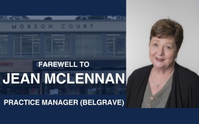 Farewell to Jean McLennan – Practice Manager (Belgrave)